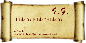 Illés Flórián névjegykártya